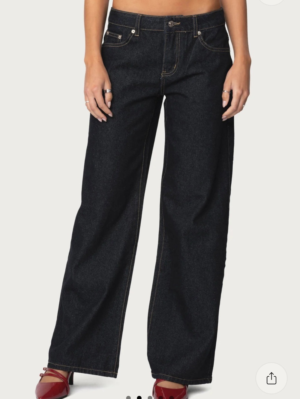 Edikted Raelynn Washed Low Rise Baggy Jeans